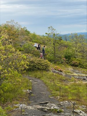 student on top of the mountain