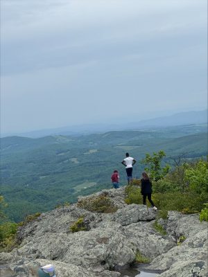 student on top of the mountain